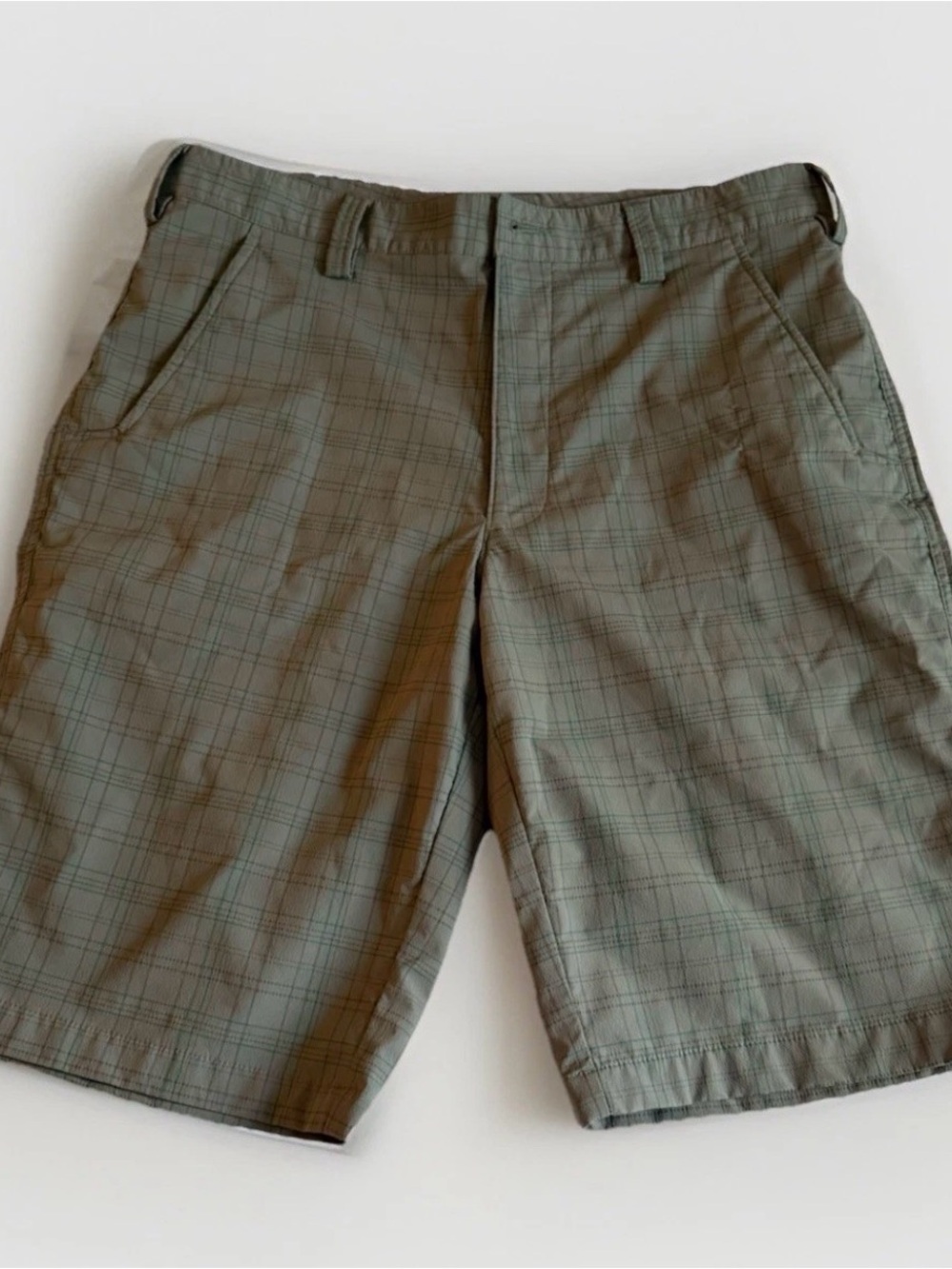 Under Armour Olive Plaid Performance Shorts